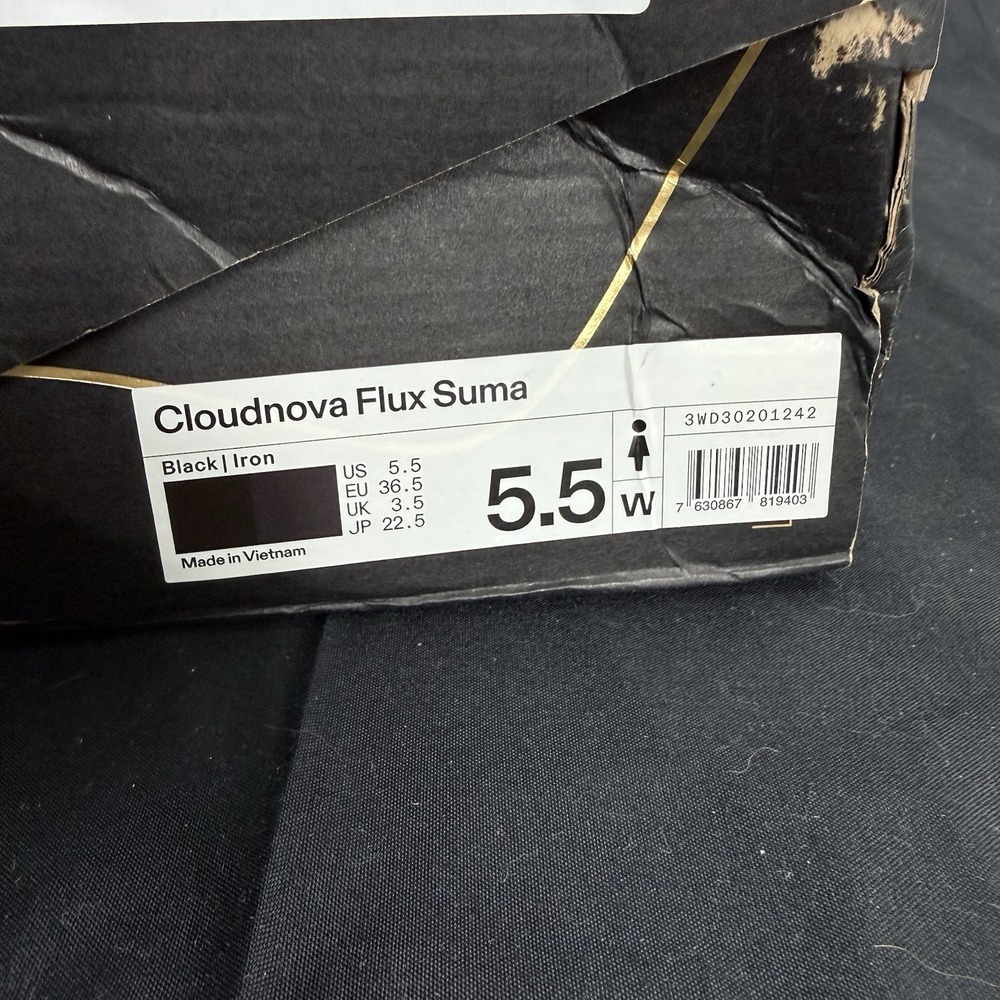 ON Cloudnova Flux Suma Womens Size 5.5‎ Black Iron Gold Athletic Running Shoes - Picture 10 of 10